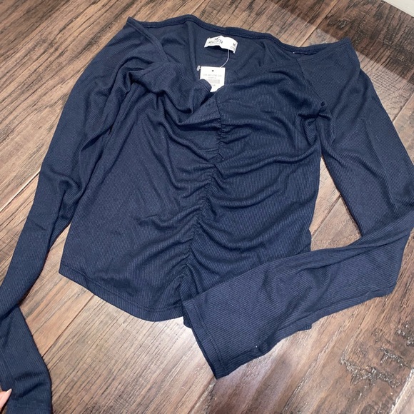 Navy blue off-shoulders long sleeve - Picture 2 of 2